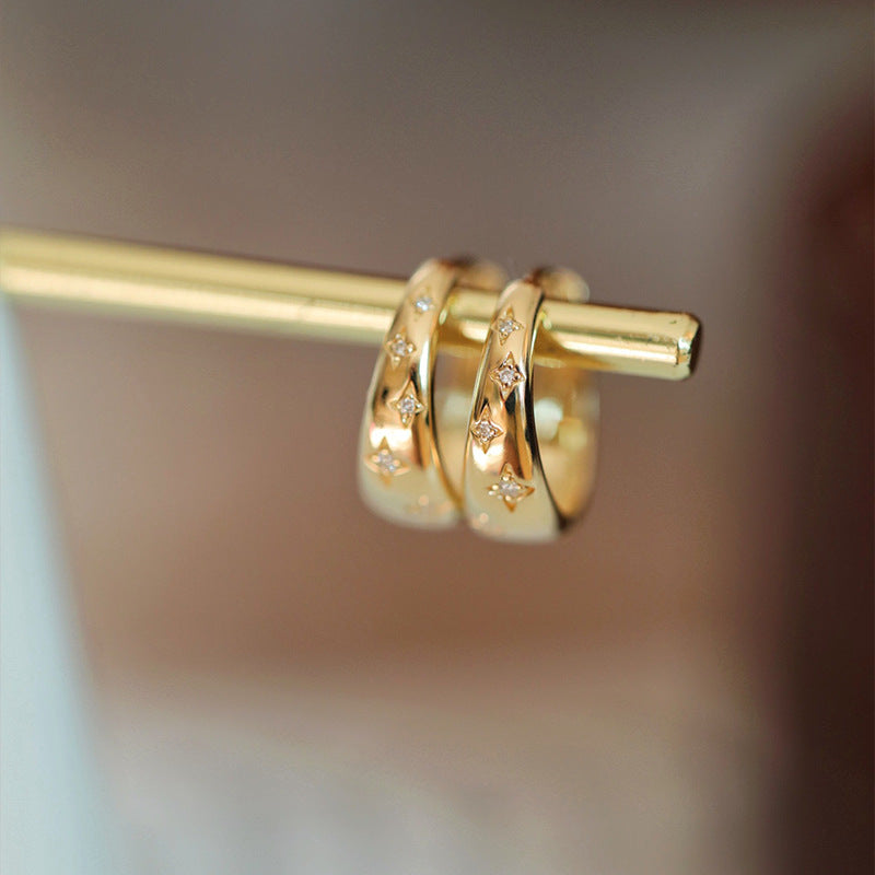Boucles d'oreilles en or et argent luxueuses