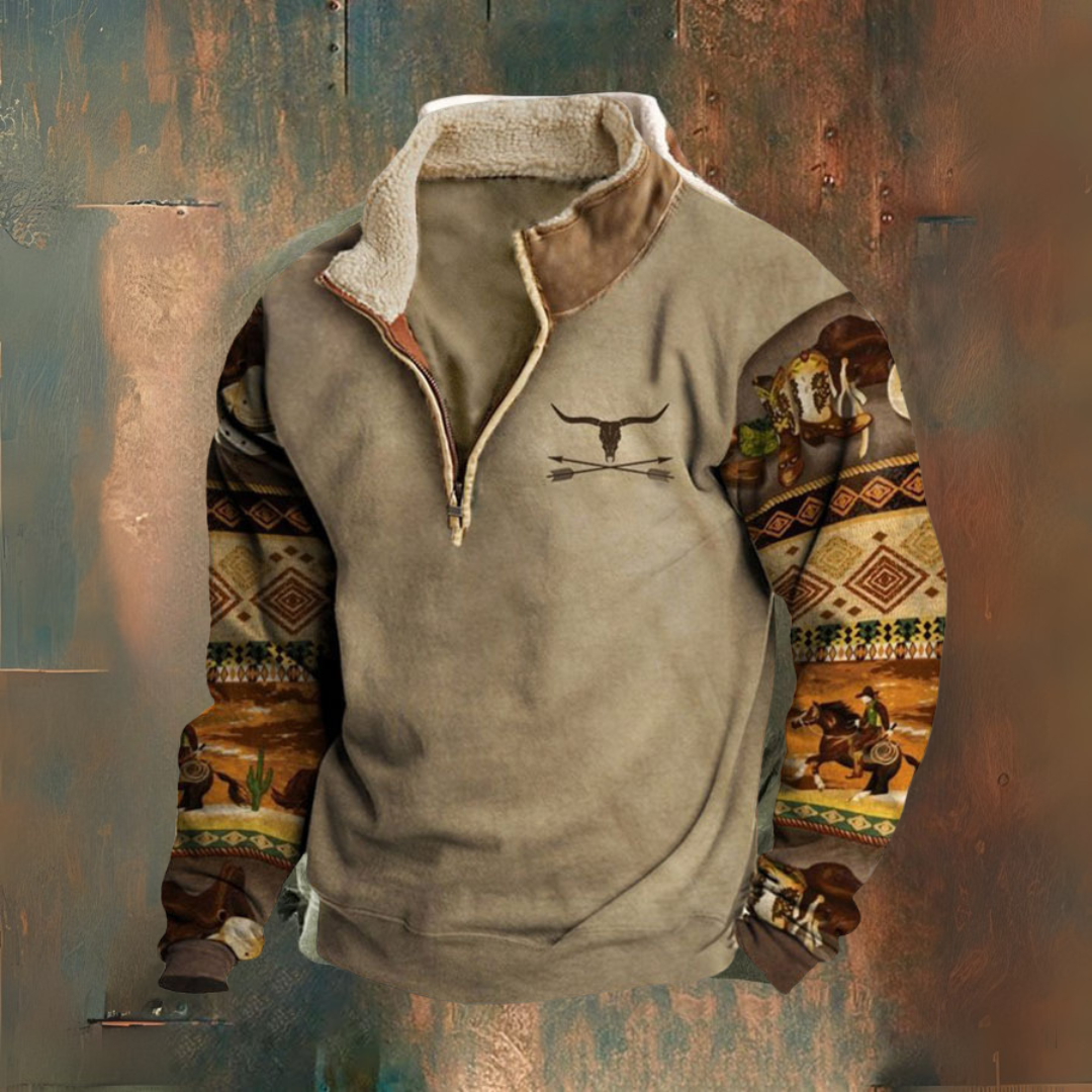 Pull vintage avec fermeture éclair