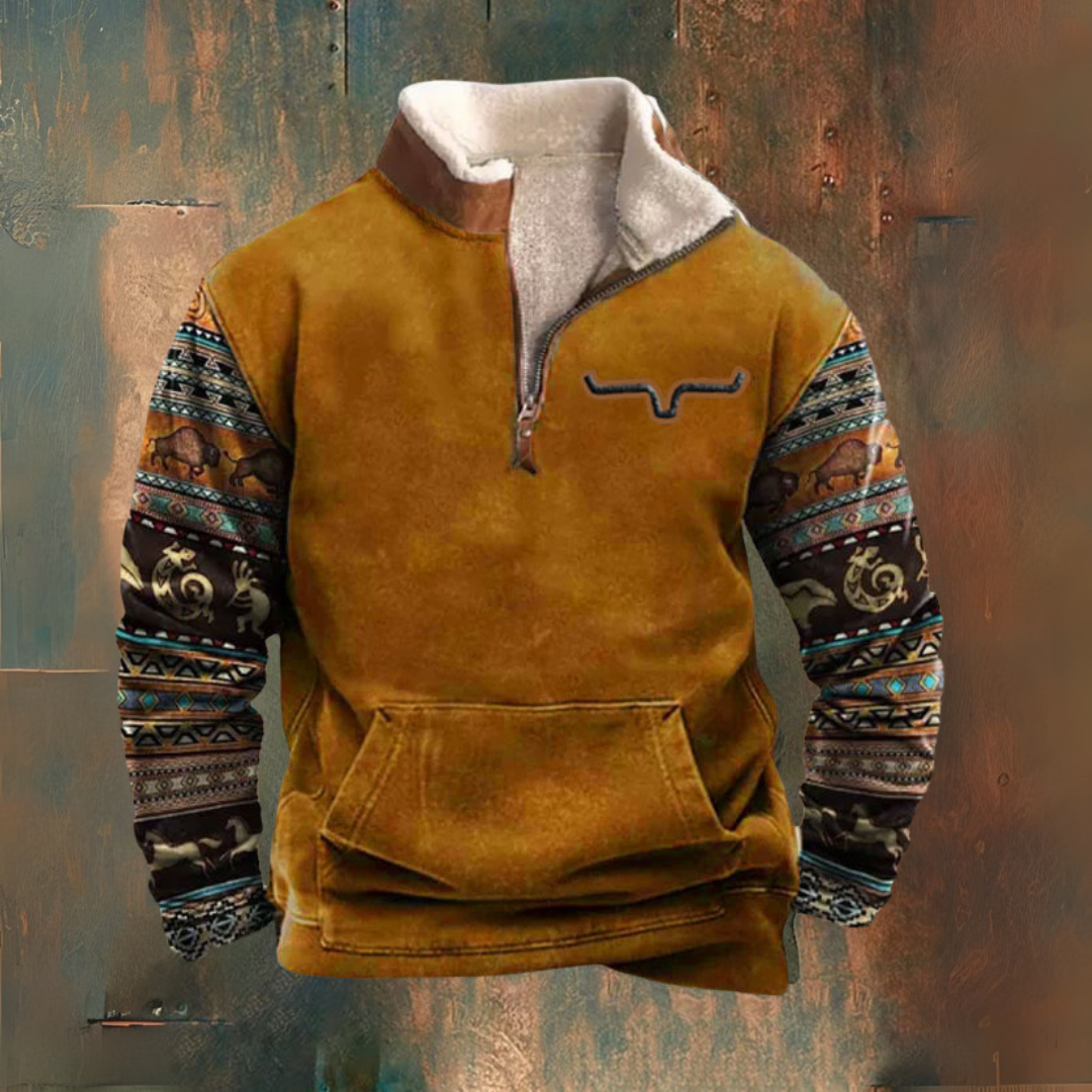 Pull vintage avec fermeture éclair