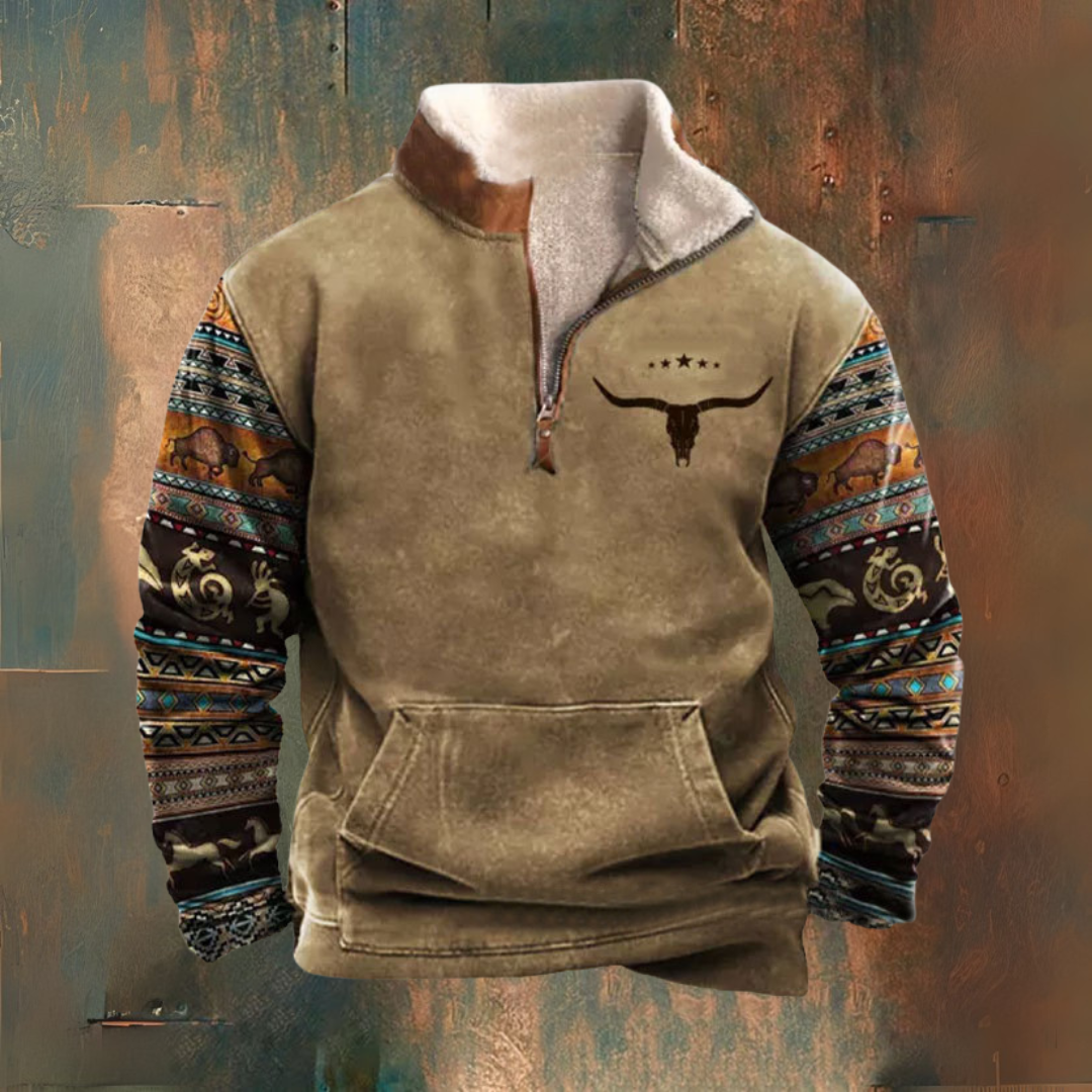Pull vintage avec fermeture éclair