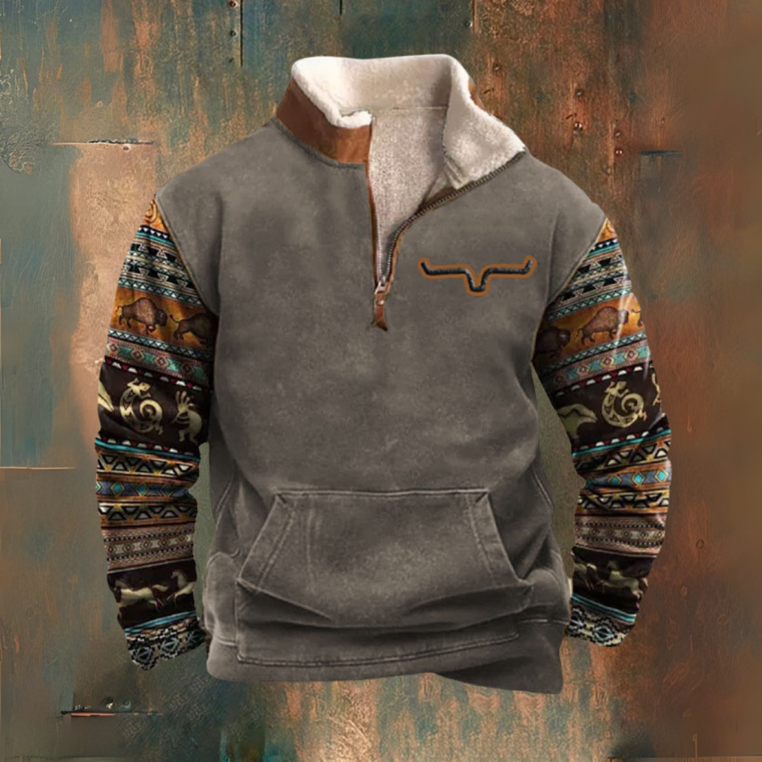 Pull vintage avec fermeture éclair