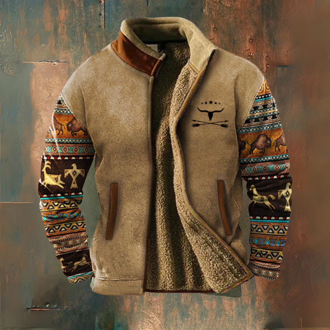 Veste Vintage avec Fermeture Éclair