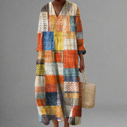 Hazel™ | Robe Maxikleid Patchwork Harmonie Boho