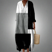 Colette™ | Robe maxi patchwork abstraite