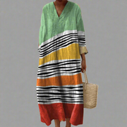 Marina™ | Robe maxi décontractée avec rayures côtières