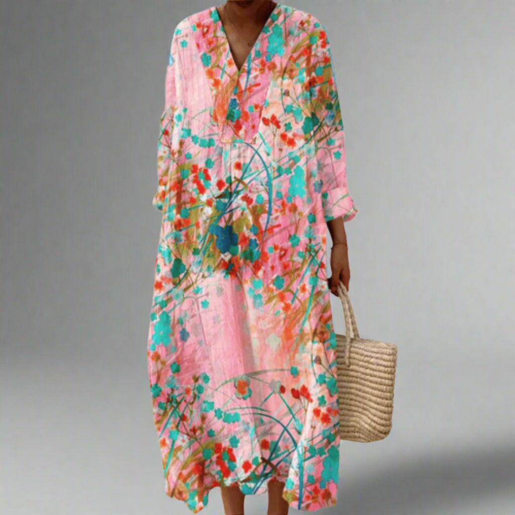 Lana™ | Robe fluide florale douce en blush