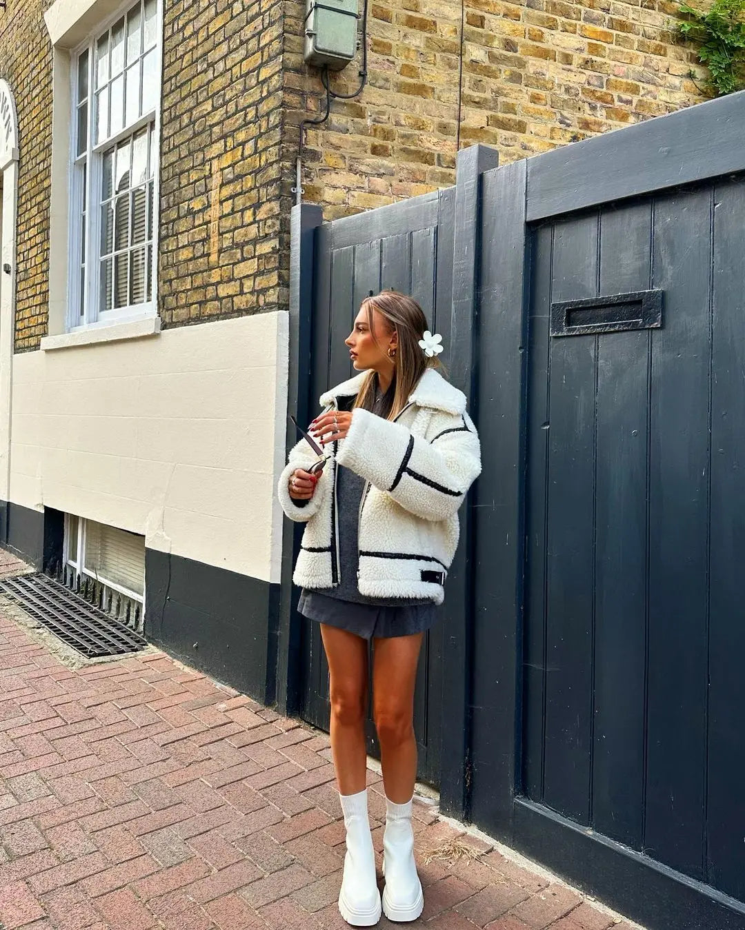 Veste vintage à col montant avec fermeture à boutons et poches | Idéale pour l'automne et l'hiver