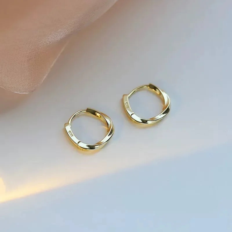 Boucles d'oreilles rondes en argent sterling avec incrustation