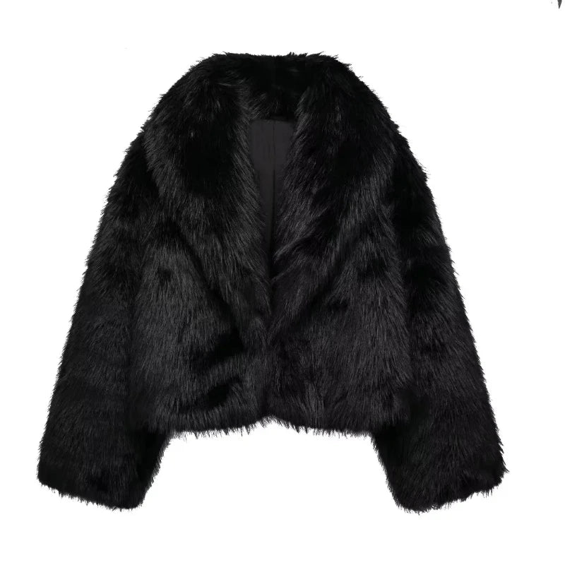 Manteau d'hiver en peluche synthétique pour femmes avec capuche et poches | Idéal pour l'automne/hiver