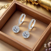 Boucles d'oreilles en Moissanite de 1 Carat en Argent Sterling