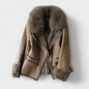 Veste en peau de mouton avec col en fourrure