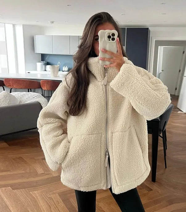 Veste vintage à col montant avec fermeture à boutons et poches | Idéale pour l'automne et l'hiver