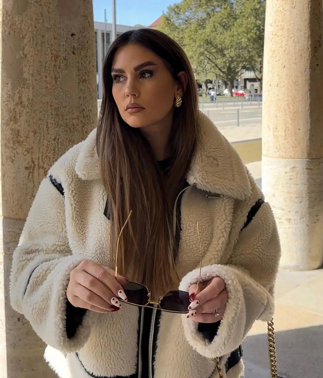 Veste vintage à col montant avec fermeture à boutons et poches | Idéale pour l'automne et l'hiver