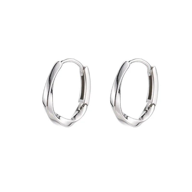 Boucles d'oreilles rondes en argent sterling avec incrustation