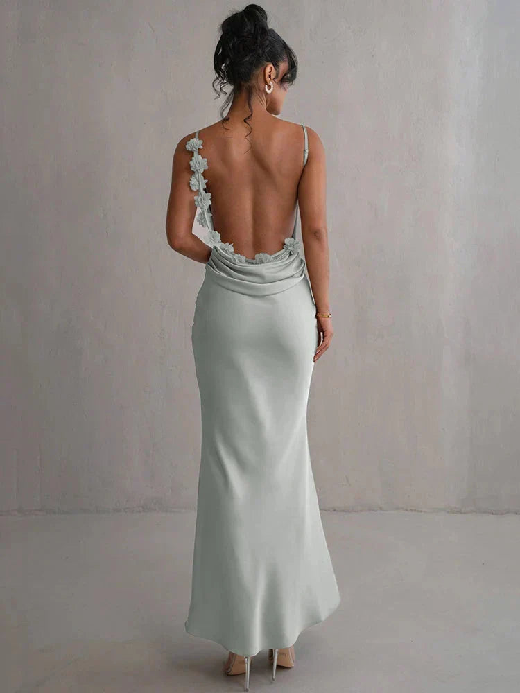Cassiane - Robe Florale en Satin