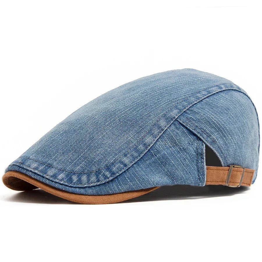 Vieceli™ | Casquette Plate en Denim Premium – Style Intemporel & Confort Quotidien