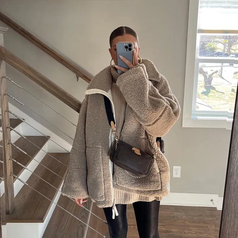 Veste vintage à col montant avec fermeture à boutons et poches | Idéale pour l'automne et l'hiver