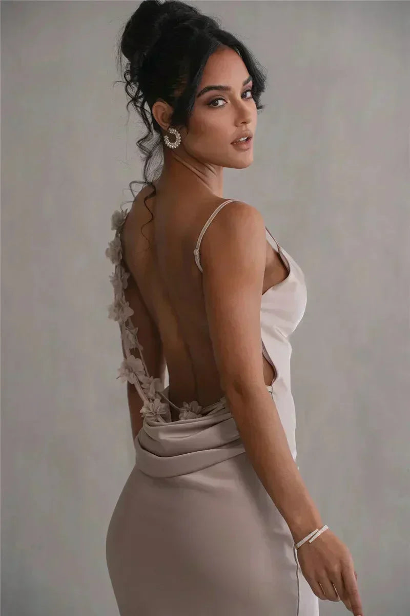 Cassiane - Robe Florale en Satin