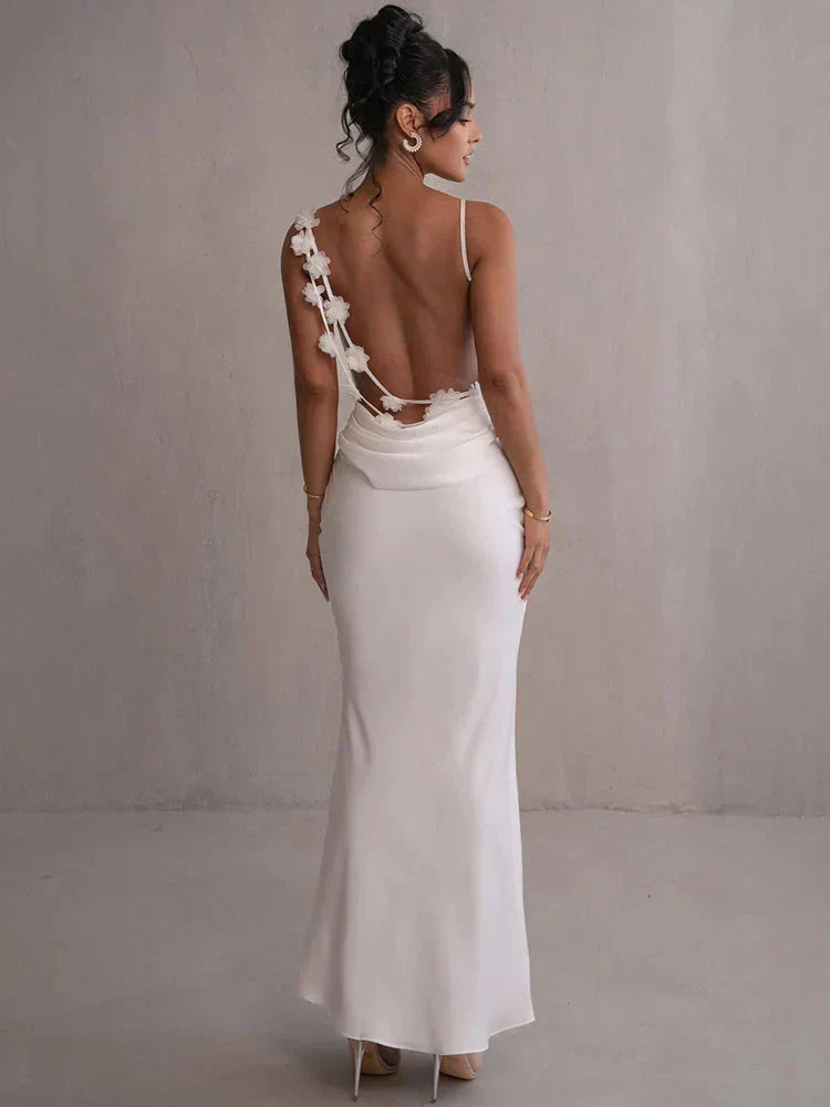 Cassiane - Robe Florale en Satin