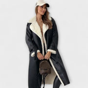 Maria – Veste classique longue avec doublure en polaire et col en teddy