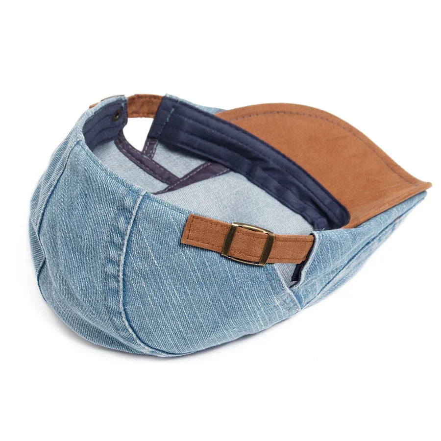 Vieceli™ | Casquette Plate en Denim Premium – Style Intemporel & Confort Quotidien