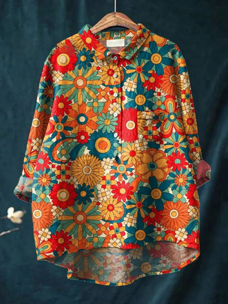 Chemise Lina Broderie Florale Vivid