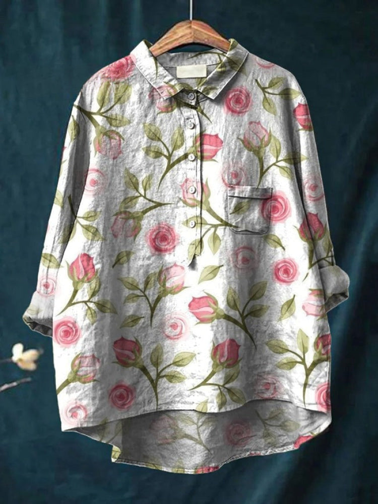 Lina | Chemise à broderie florale vive