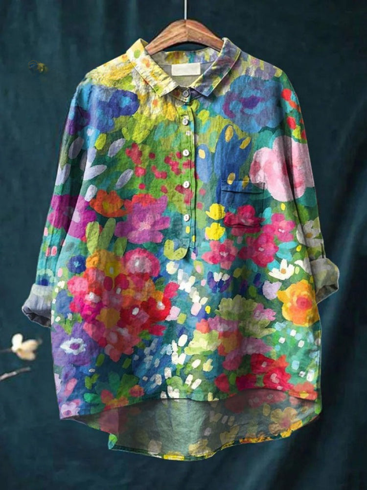 Lina | Chemise à broderie florale vive