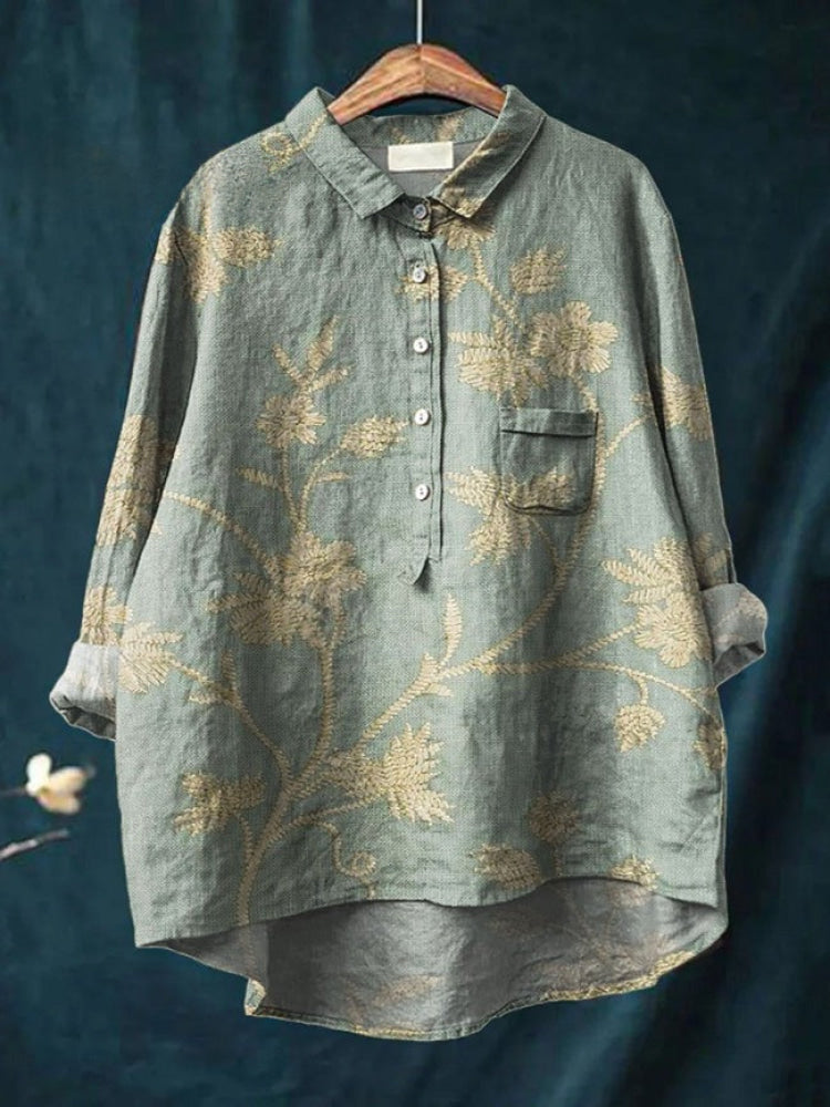 Lina | Chemise à broderie florale vive