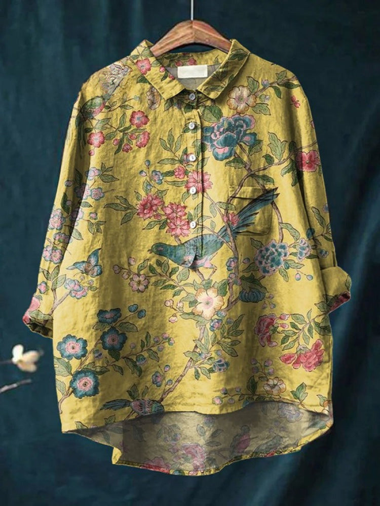 Lina | Chemise à broderie florale vive