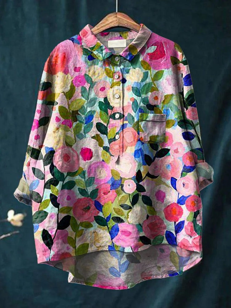 Chemise Lina Broderie Florale Vivid