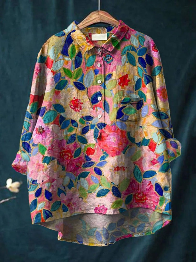 Lina | Chemise à broderie florale vive