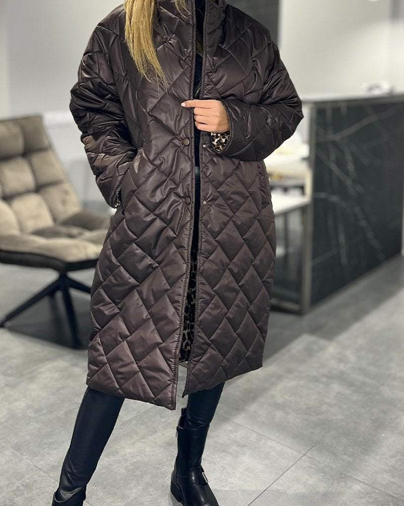 DIASY - Col relaxant manteau en coton mi-long