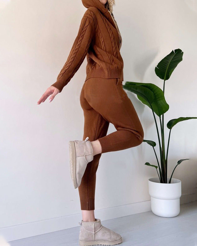 Ania - Ensemble décontracté en jacquard à torsion