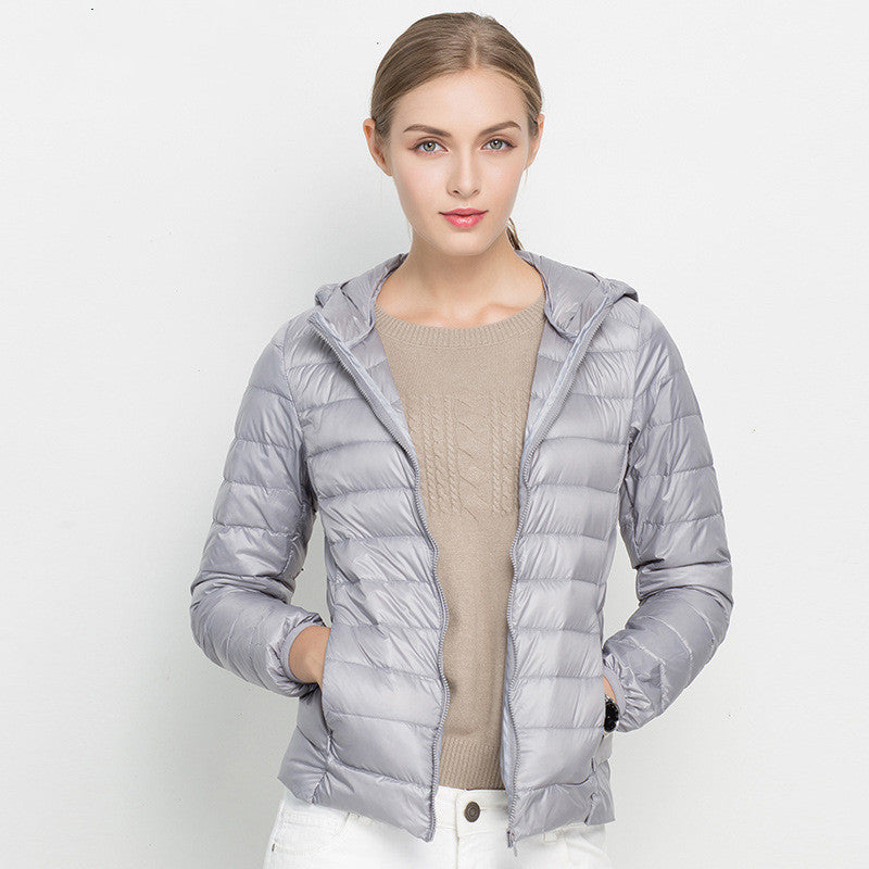 Veste légère en duvet Femme Courte Capuche Super Légère - Idéale pour tous les jours