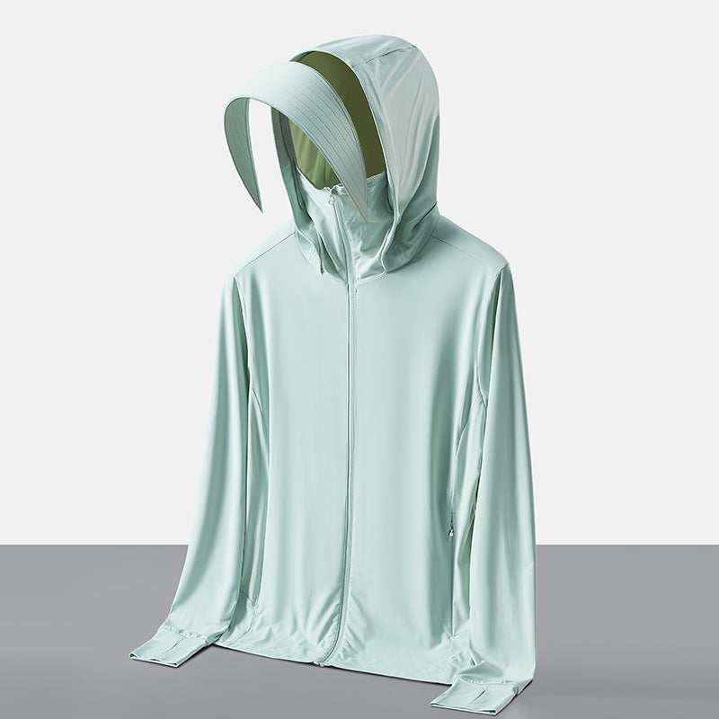 Veste à Capuche avec Protection Faciale Détachable – Parfaite pour l'Été