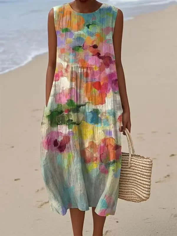 Mirte™ - Robe midi multicolore polyvalente