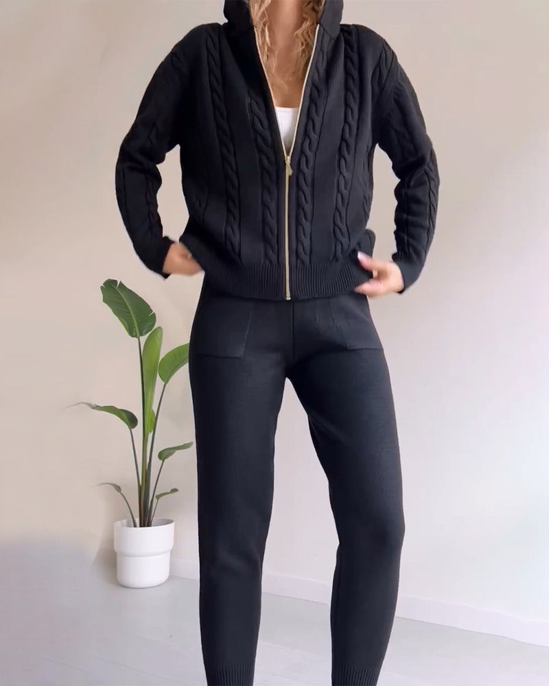 Ania - Ensemble décontracté en jacquard à torsion