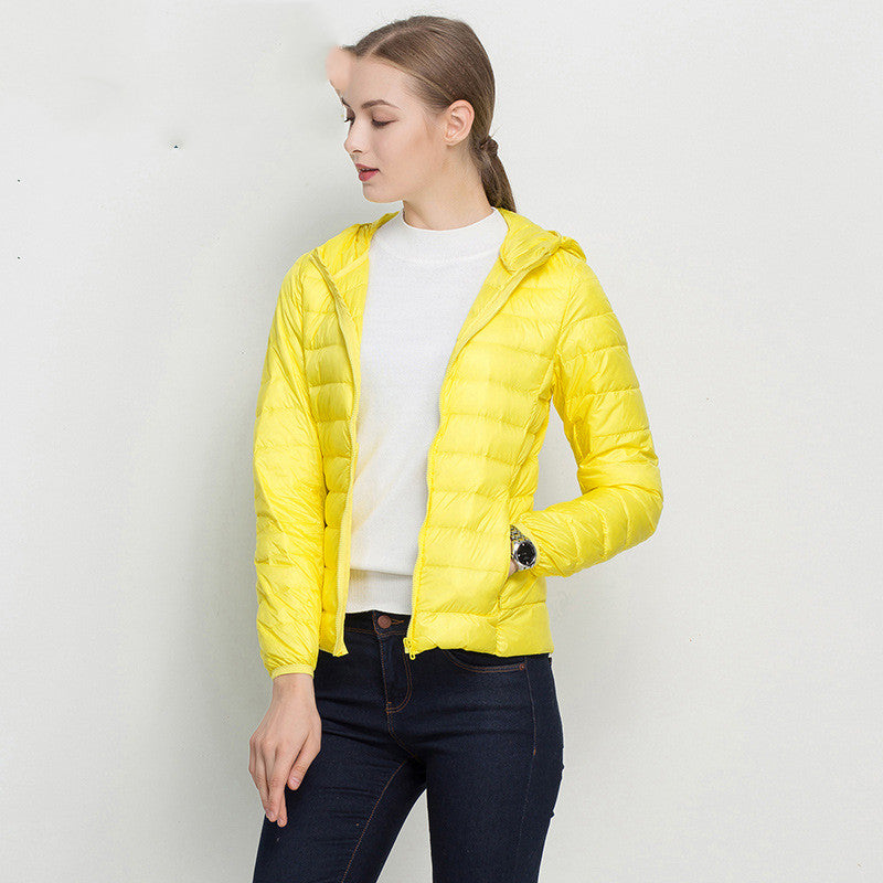 Veste légère en duvet Femme Courte Capuche Super Légère - Idéale pour tous les jours