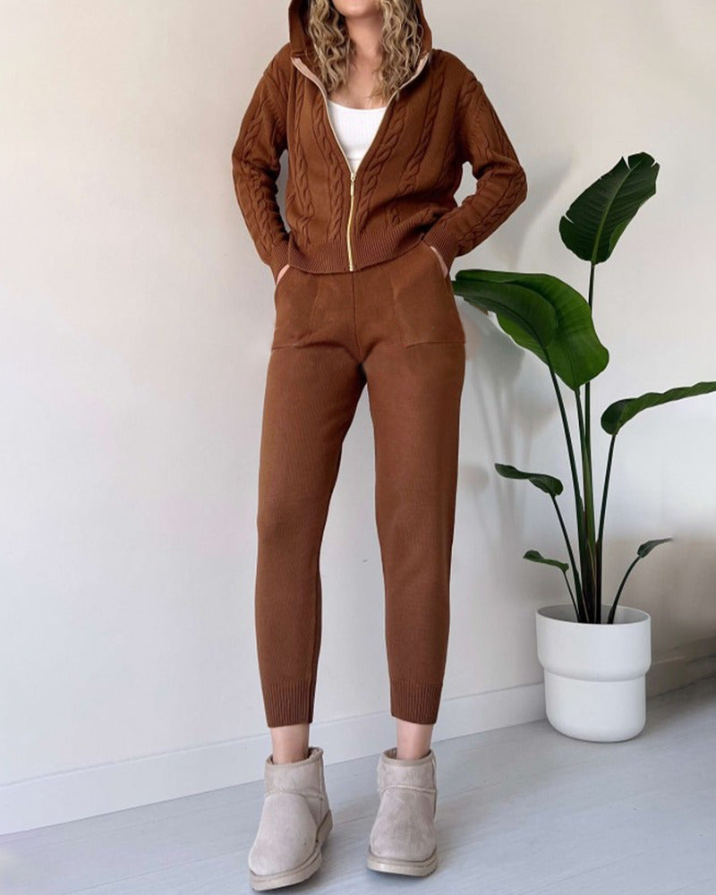 Ania - Ensemble décontracté en jacquard à torsion