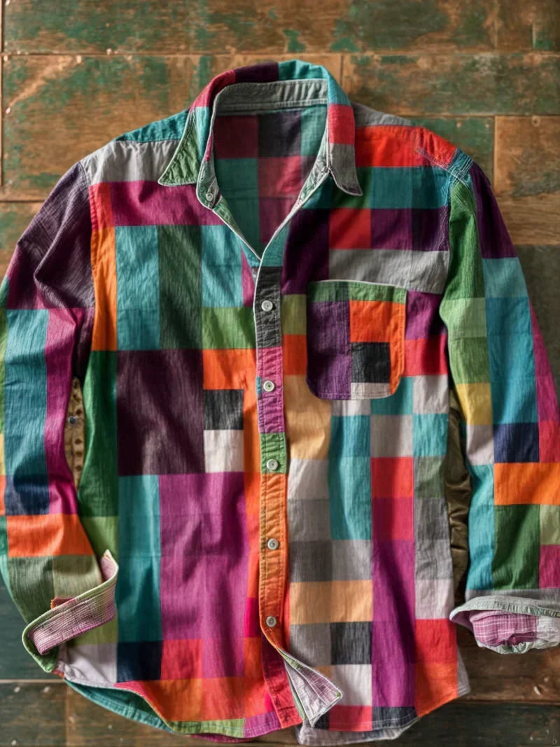 Sietse™ | Chemise Patchwork Premium – Style Unique & Confort Optimal.