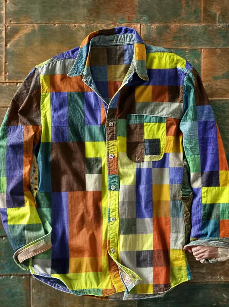 Sietse™ | Chemise Patchwork Premium – Style Unique & Confort Optimal.