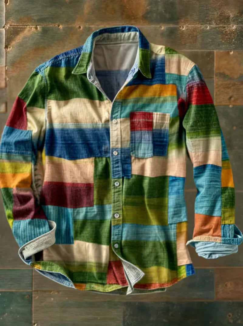 Sietse™ | Chemise Patchwork Premium – Style Unique & Confort Optimal.