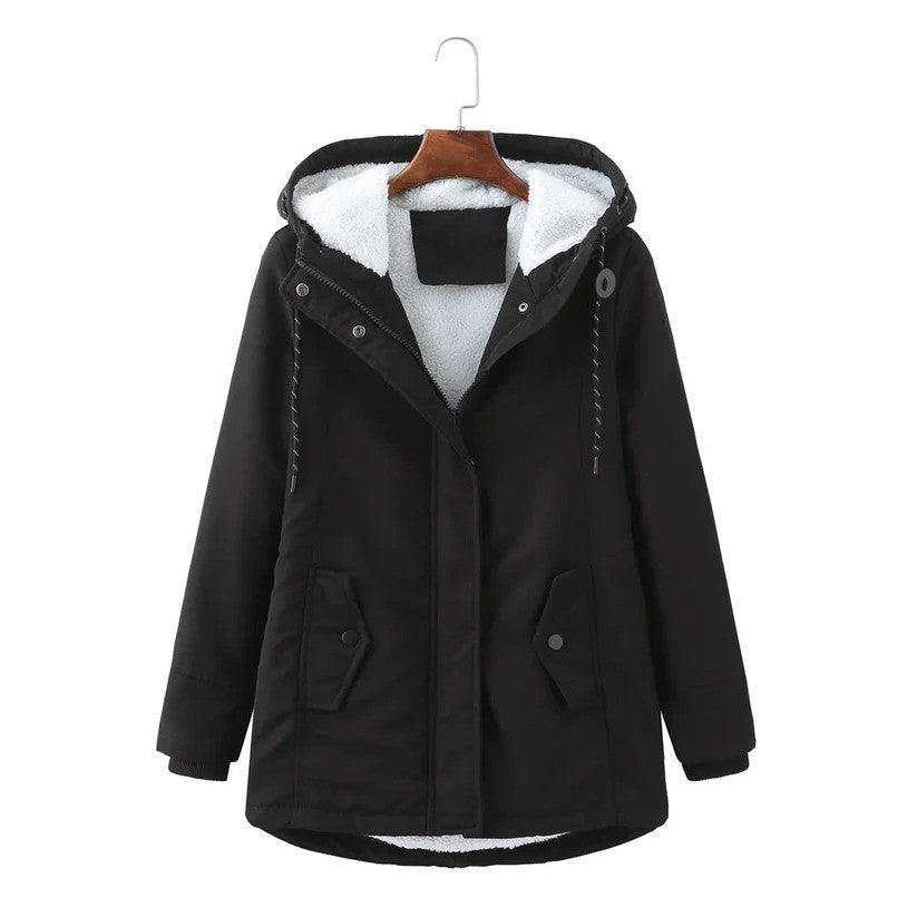 Manteau d'hiver pour femmes avec doublure chaude, capuche et fermeture éclair | Idéal pour l'hiver