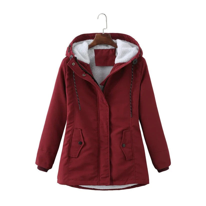Manteau d'hiver pour femmes avec doublure chaude, capuche et fermeture éclair | Idéal pour l'hiver