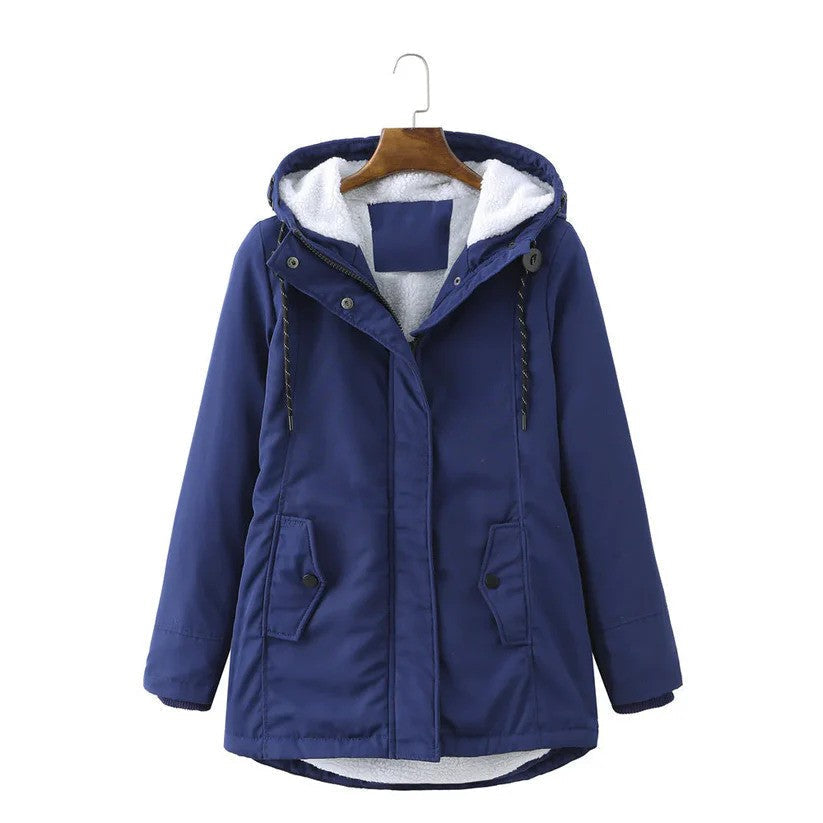 Manteau d'hiver pour femmes avec doublure chaude, capuche et fermeture éclair | Idéal pour l'hiver