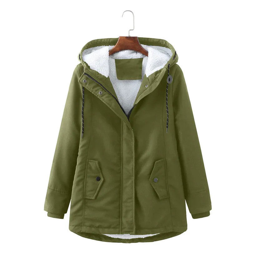 Manteau d'hiver pour femmes avec doublure chaude, capuche et fermeture éclair | Idéal pour l'hiver