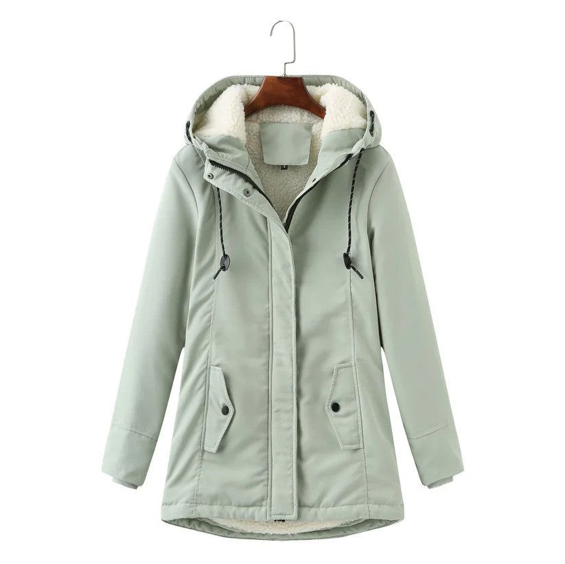 Manteau d'hiver pour femmes avec doublure chaude, capuche et fermeture éclair | Idéal pour l'hiver
