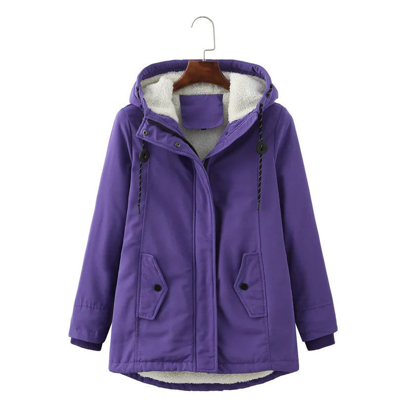 Manteau d'hiver pour femmes avec doublure chaude, capuche et fermeture éclair | Idéal pour l'hiver