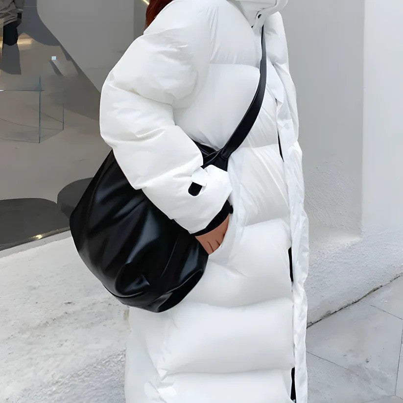 Manteau long en duvet pour femmes pour l'hiver avec chaleur optimale et liberté de mouvement | Idéal pour l'hiver